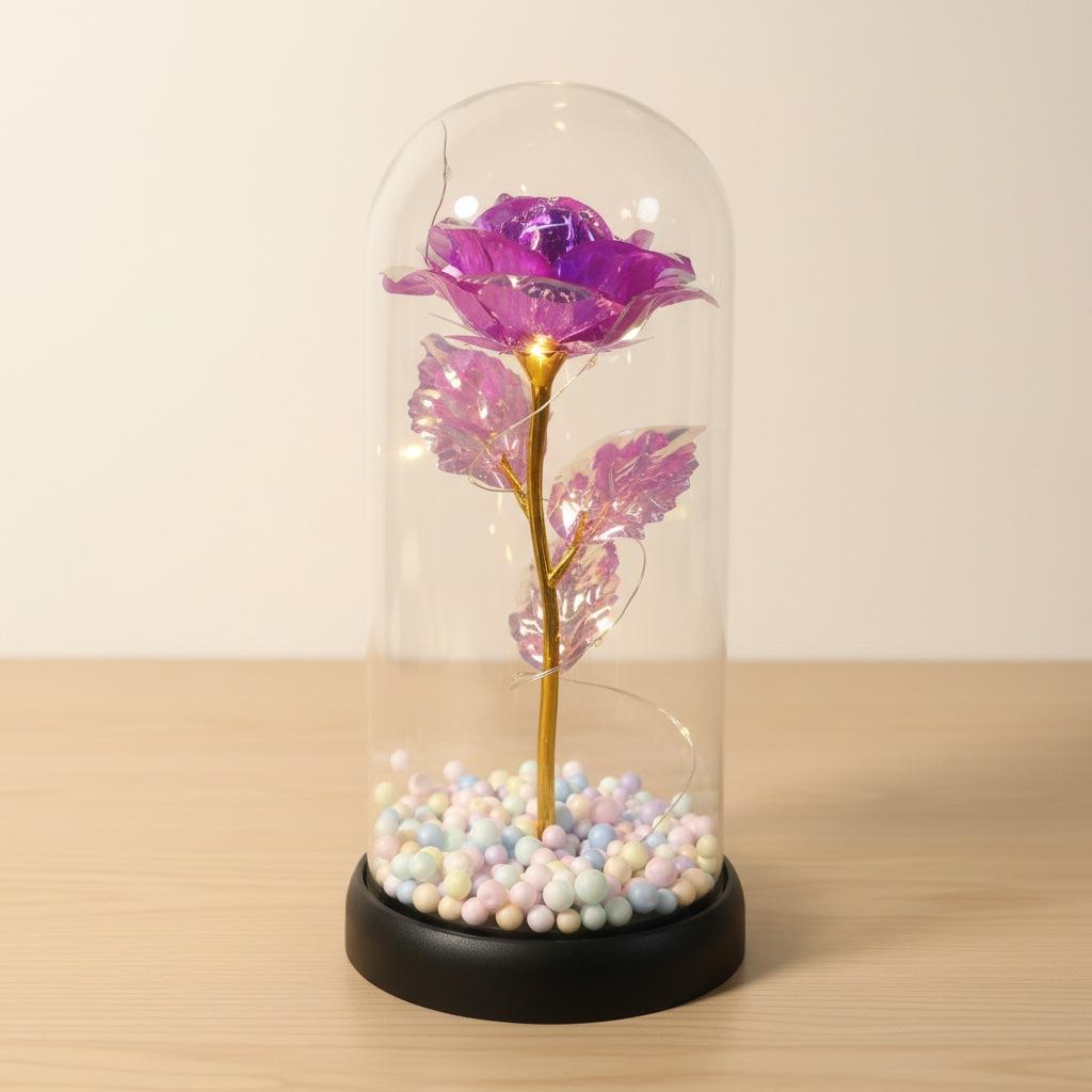 Rose Immortal Flower Glass Cover Valentine's Day Gift Doll Bouquet Mother's Day Birthday Creative Christmas Gifts