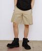 Kallapataleu Nylon Ripstop Incision Belted Cargo Pocket Shorts - Beige