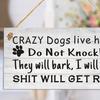Dog Sign English Letter Printed Anti-deform Wood Wooden Hanging Plaques Sign for Garden