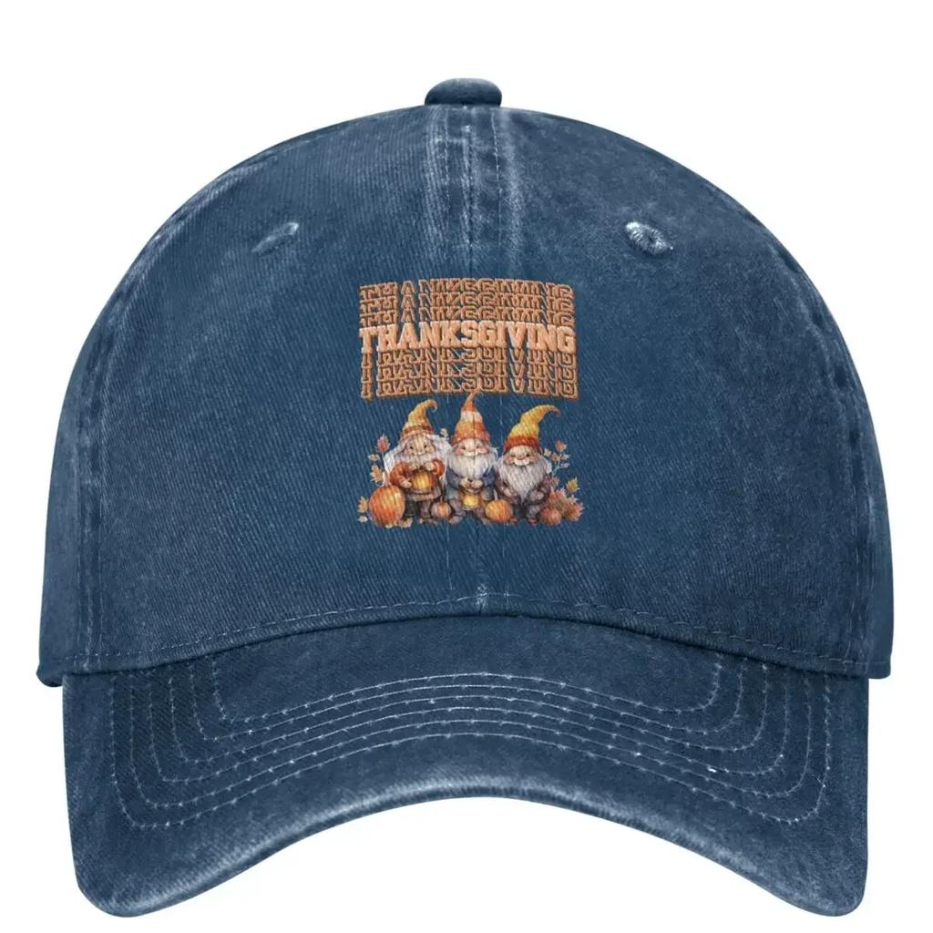 Autumnal Thanksgiving Gnomes Baseball Cap Pumpkin Funny Unisex Unisex Hip Hop Hats Sun Protection Outdoor Baseball Caps Gift Idea