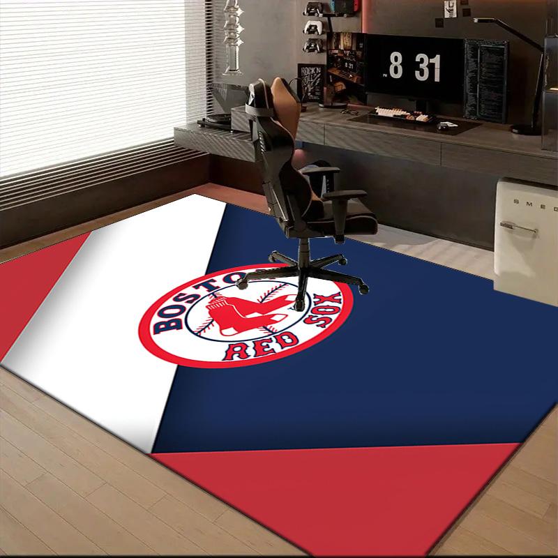 Boston Sox Hockey Floor Mat for Living Room, Game Rooms, Office, Bedroom, Office Floor Mat Playful Design, Christmas Fan Gifts