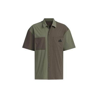 Colorblock Outdoor Casual Sport Kurzarmhemd mit Knopfleiste Herren Tops Armeegrün JI9813