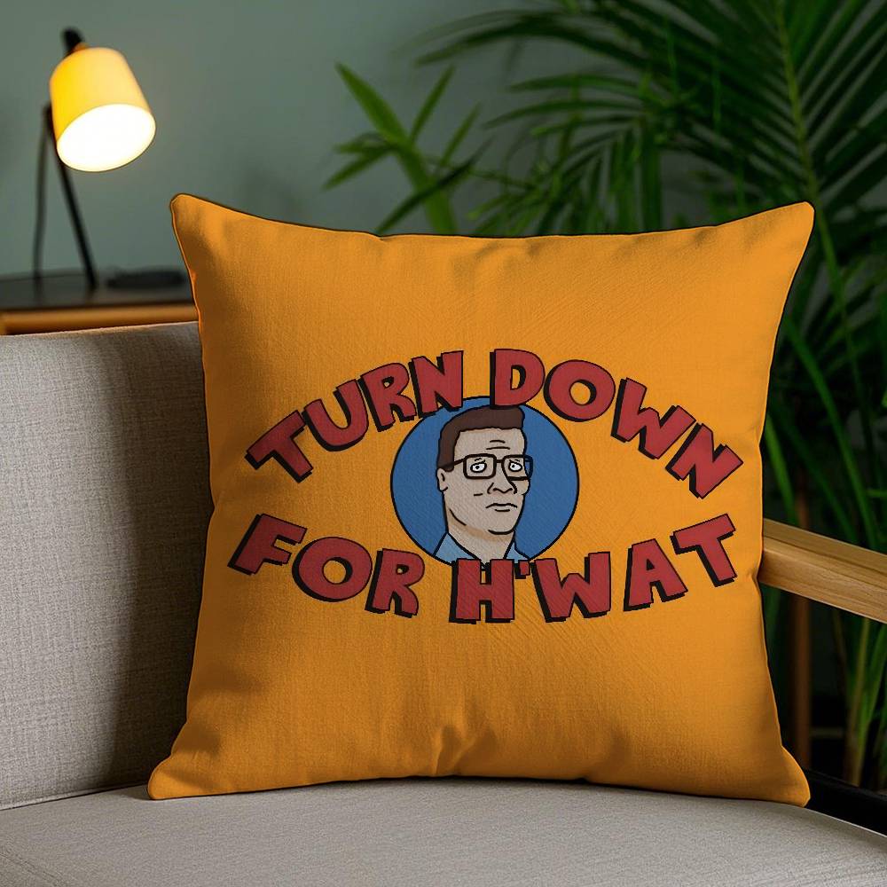 K-King Of The H-Hill Pillow Case Office Sofa Dorm Chair Back Short Plush Double-Sided Printing Home Cushion Cover