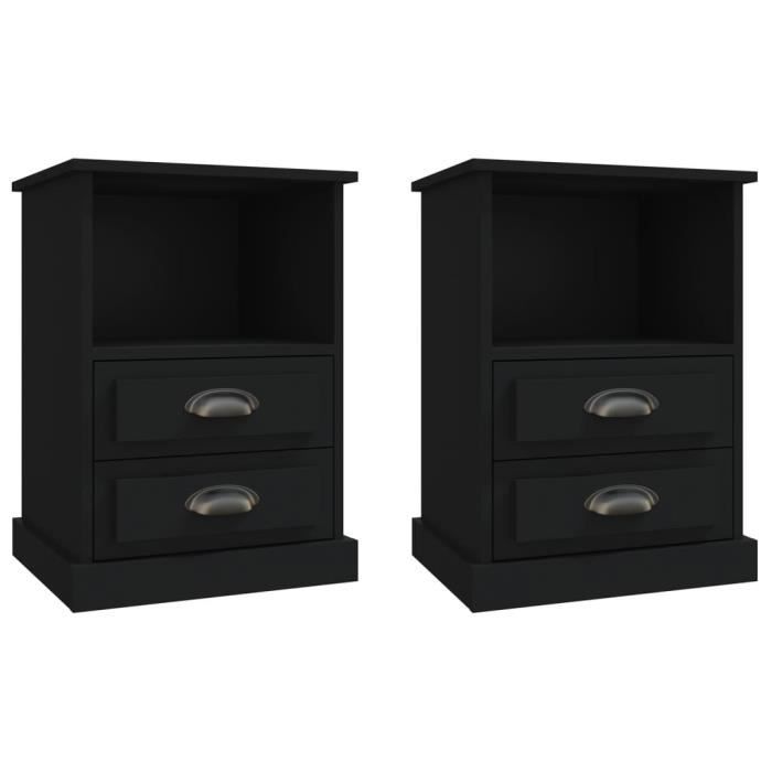 VidaXL Bedside Tables 2 Pcs Black 43x36x60 Cm 816331