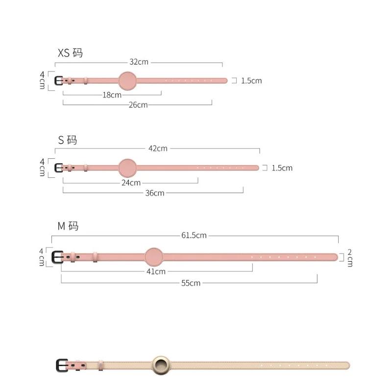 

For Airtag Pet Collar Leather Anti-lost Collar For Apple Airtags Location Tracker Protective Case For AirTag Adjustable Design XS зелёный