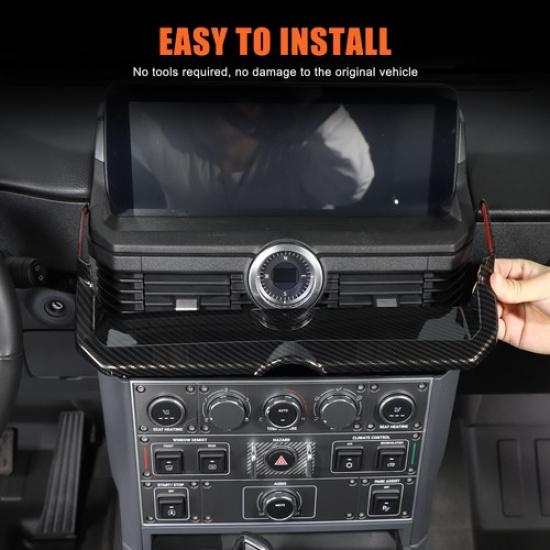 ABS Carbon Car Navigation Screen Frame Decorative Trim For Ineos Grenadier +