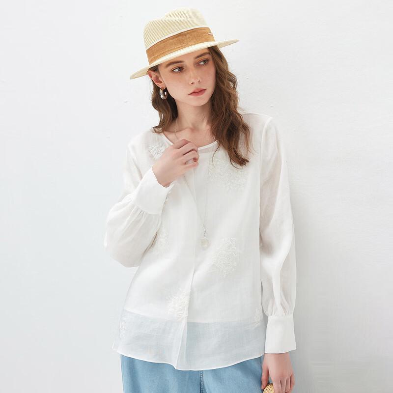 Kemon Boca Women's Embroidered Ramie Long-Sleeve Shirt