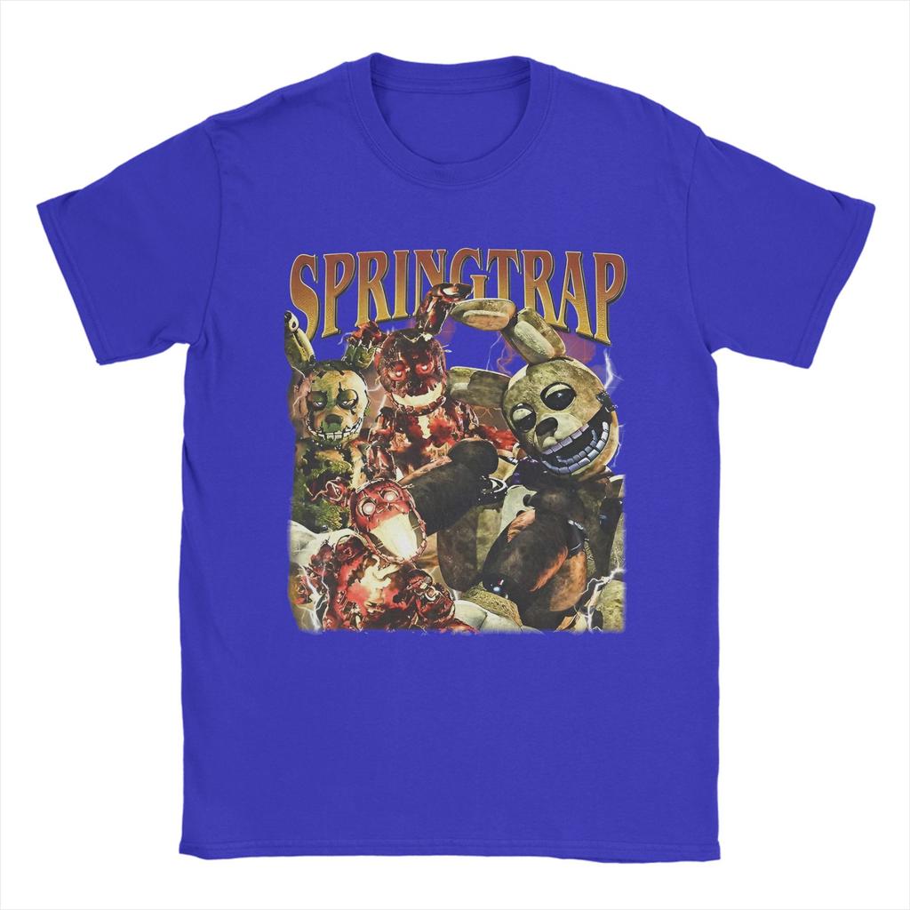 Springtrap Freddyed Bonnie Spel T-shirts Herr 100% Bomull Vintage T-shirt Rund Hals T-shirts Kortärmad Kläder Unik