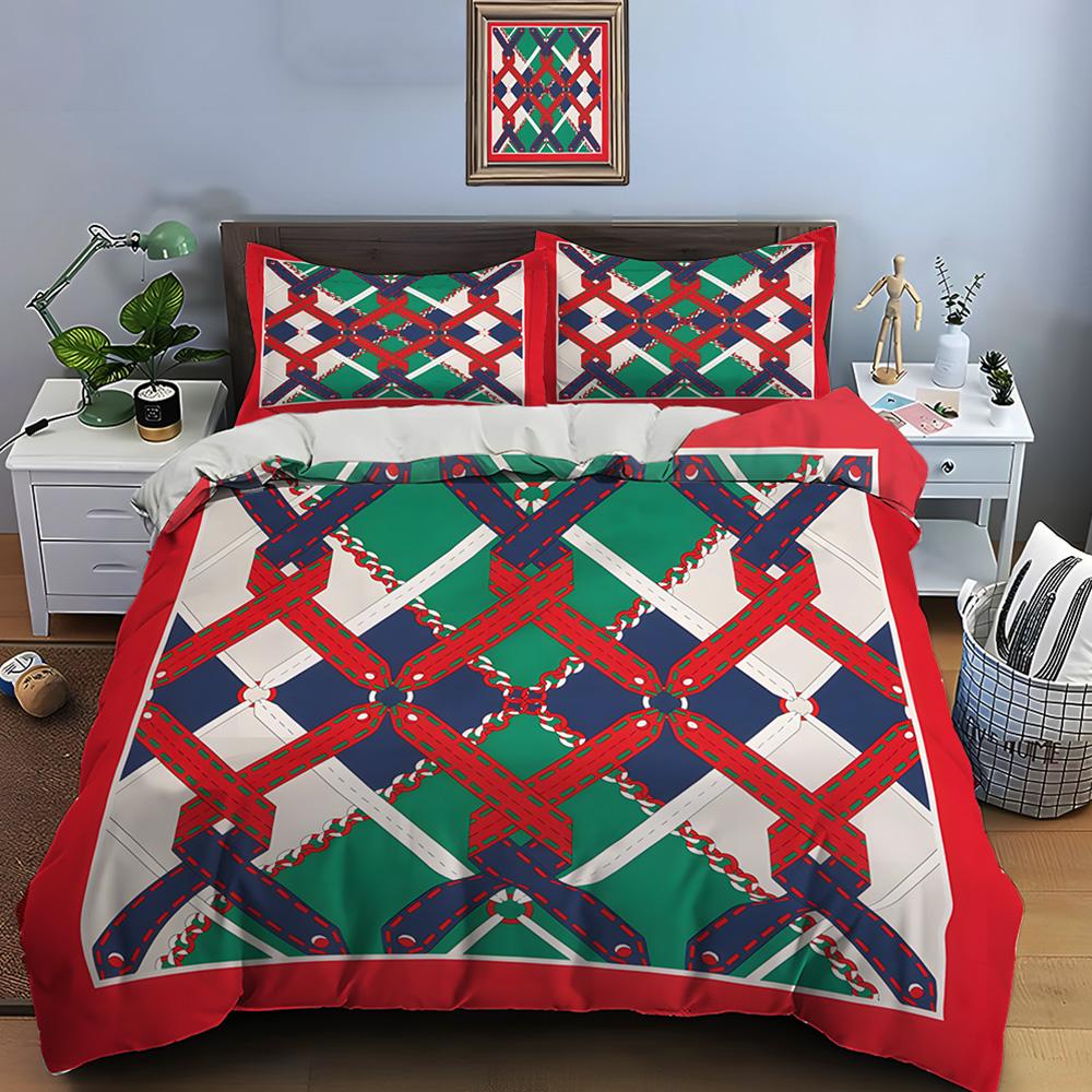 Retro Horse Harnes Art Print Beding Set Soft Duvet Cover 1 Soft Duvet Cover 2 Pilowcases Adult People plus Children Beding Set High-End Premium Gifts