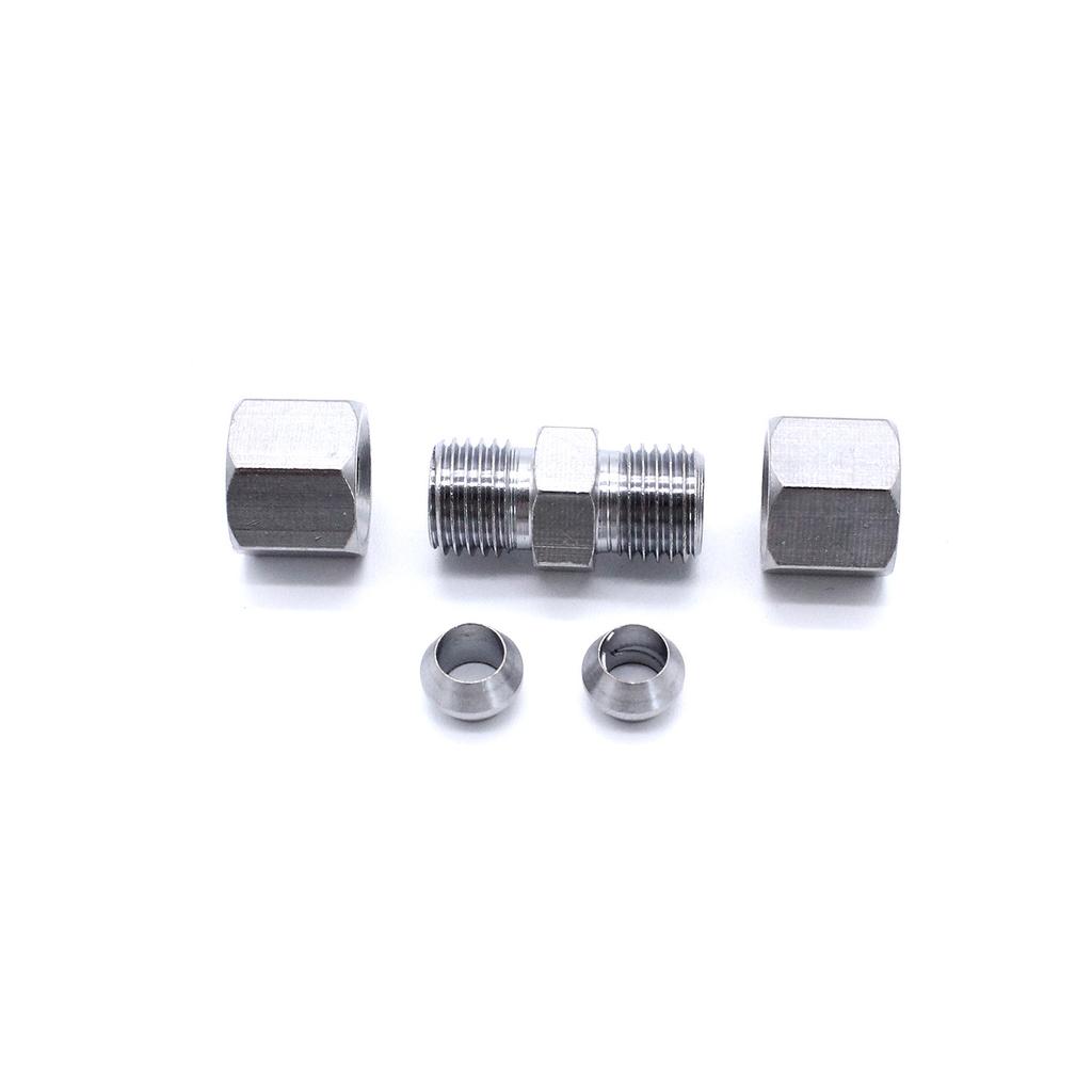 10pcs Universal Brake Line Union Fittings Straight Reducer Compression Kits Connector 3/16" OD Hydraulic Brake Lines Pipe Car