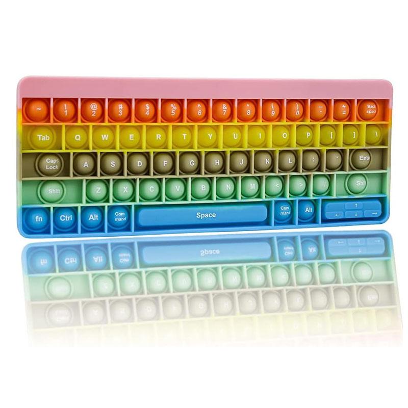 Keyboard Rainbow Push Bubble Sensory Fidget Toys Kids ADHD Anxiety Stress Reliever Jugetes Antiestrés Para Niños