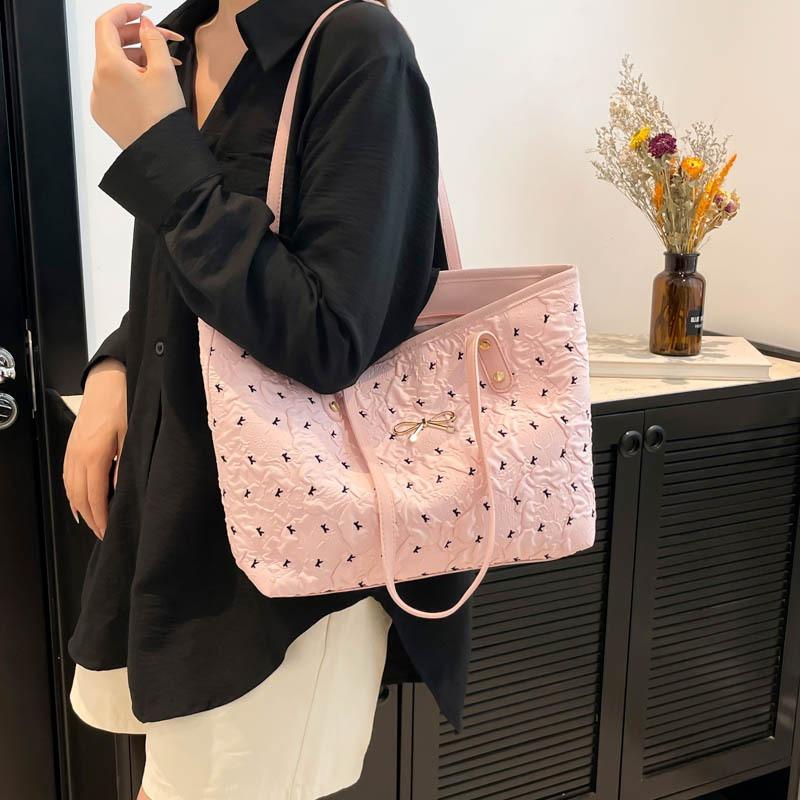 Large Capacity Summer Bow New Casual Shoulder Armpit Bag Class Commute Portable Tote Bag