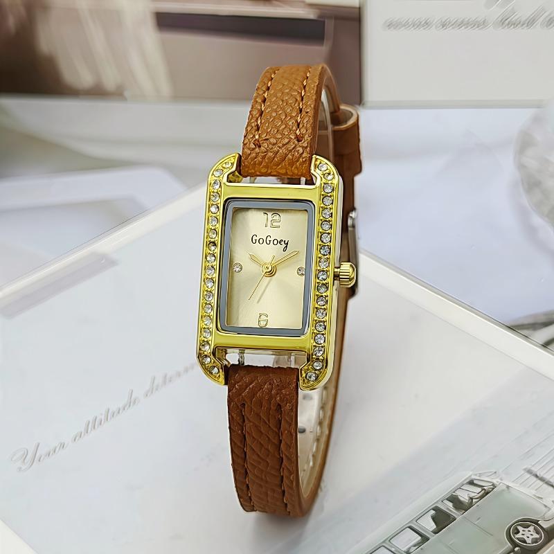 Women Watches Fashion Rectangle Dial Quartz Watch Luxury Leather Strap Wristwatch Ladies Clock Dropshipping Relogio