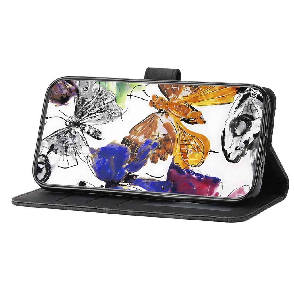 For HMD Pulse Pro Case Butterfly Design Flip Wallet Leather Phone Cover Skin-Touch