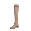 High-heeled Knee Boots Women's Autumn and Winter Thin Long Boots Women's Thick-soled Thick-heeled Stacked Boots Elastic Thin Boots