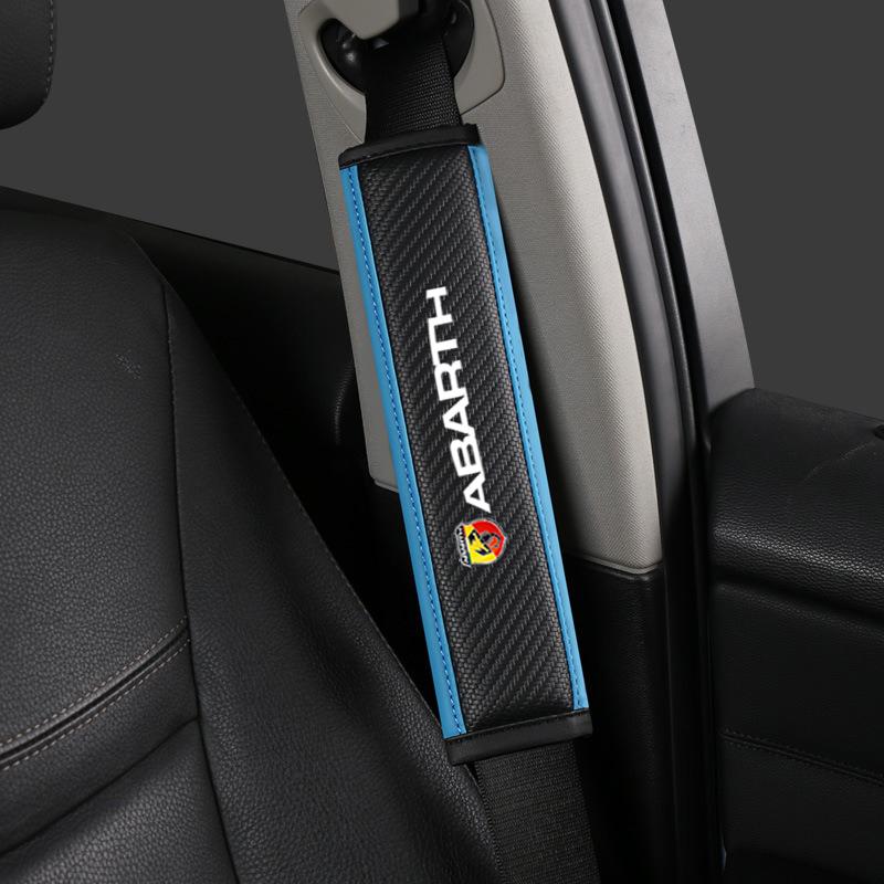 

2pcs Car Safety Shoulder Cover Seat Belt Pad Strap Padding For Fiat Abarth 595 Abarth 500 Abarth 124 Spider Auto Accessories
