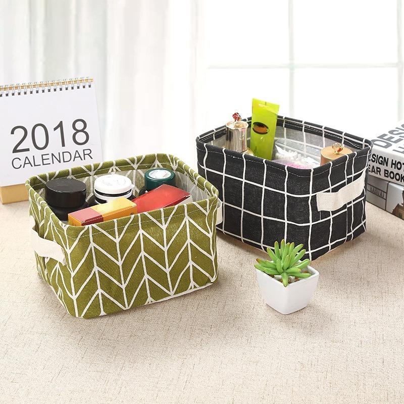 1PC Folding Desktop Storage Box Waterproof Toy Sundries Storage Basket Cosmetic Underwear Storage Office Stationery Organizer