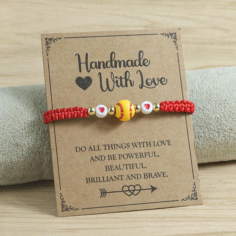 Adjustable Handmade Sports Friendship Bracelet: Baseball, Volleyball, Tennis Versatile Style