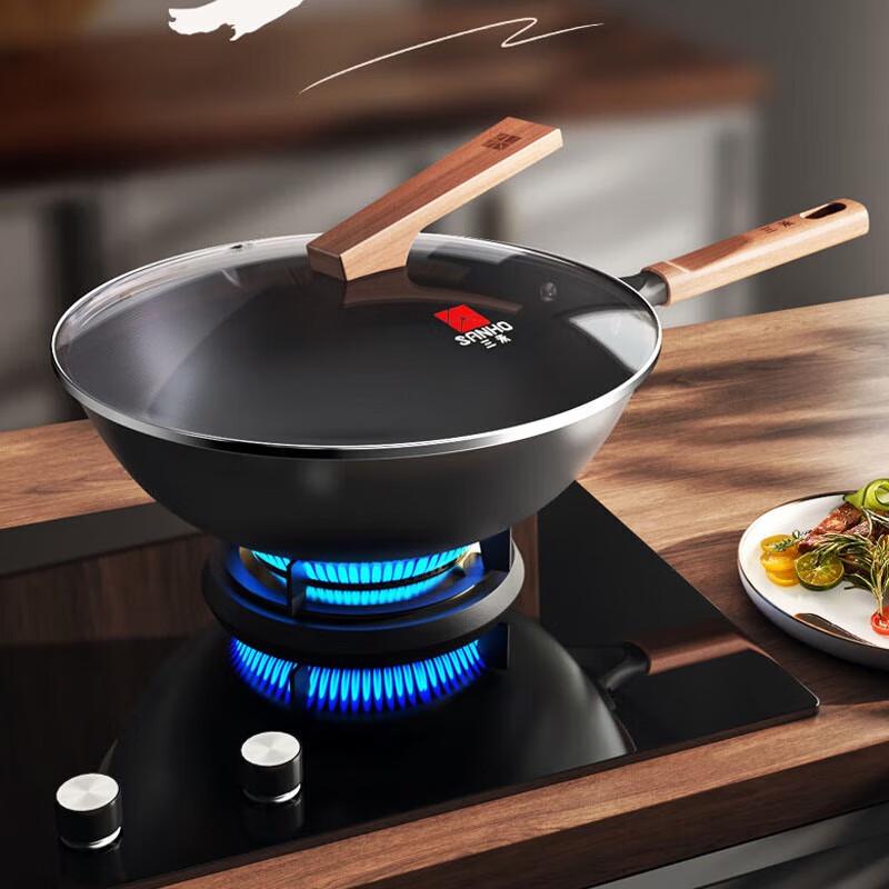 Sanho 32cm Nitrogen-Treated Wrought Iron Wok