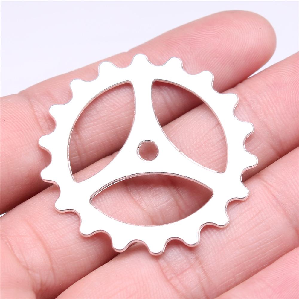 5pcs Charms Gear Steampunk Antique Silver Color Big Gear Steampunk Charms Pendant Jewelry Steampunk Gear Charms