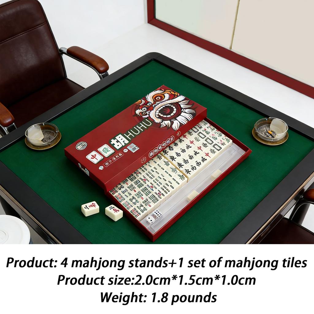 Draagbare Mahjong, Tafelspellen Draagbare Reisset 144 Stukken Chinese Mahjong Klassieke Traditionele Chinese Domino's Tafelspellen voor Thuis