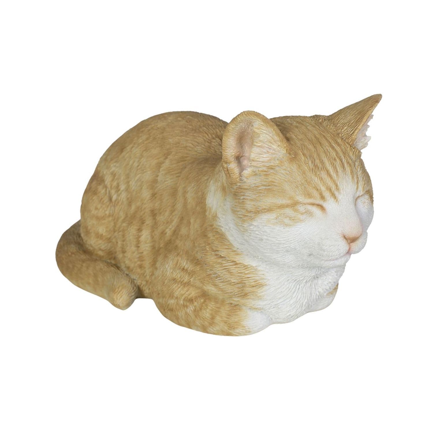 Ubia Sleeping Biscuit Tabby Cat, 20.5 x 12 x 11.6 cm, Doll Figurine, Animal Ornament, Garden Decor, Cat, H14003-5