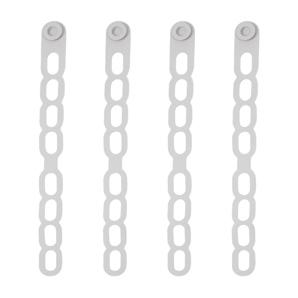 4 Pieces Silicone Latch Strap Ties for Lunch Box Bundling and For Slow Cooker Lid Organization Black Blue Gray