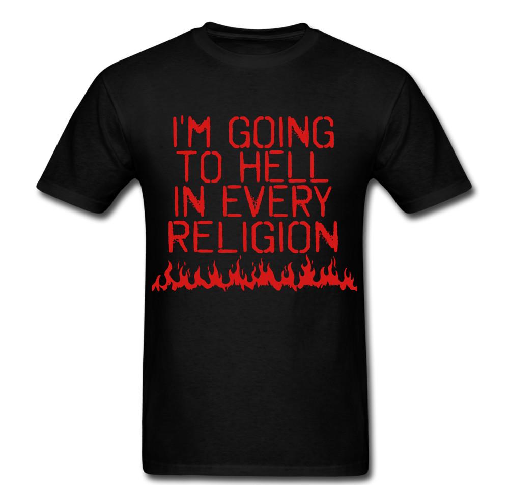 I'm Going To Hell In Every Religion Fire Flames T Shirt Tee Unisex