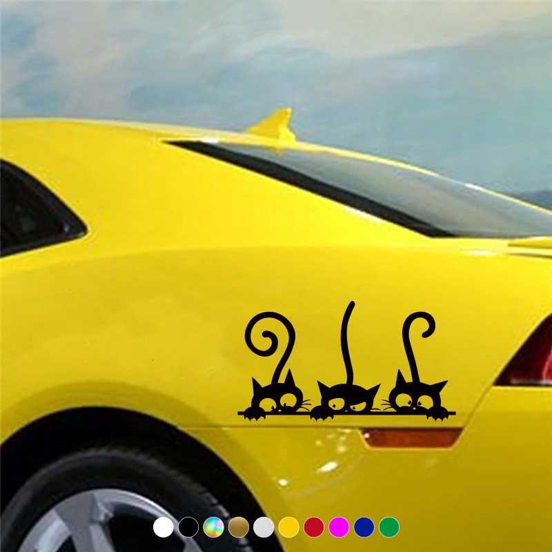 Lovely Cats Family Car Stickers Cartoon Animal Auto Accessories Bumper Rear Windshield Decoration Waterproof Vinyl Decals