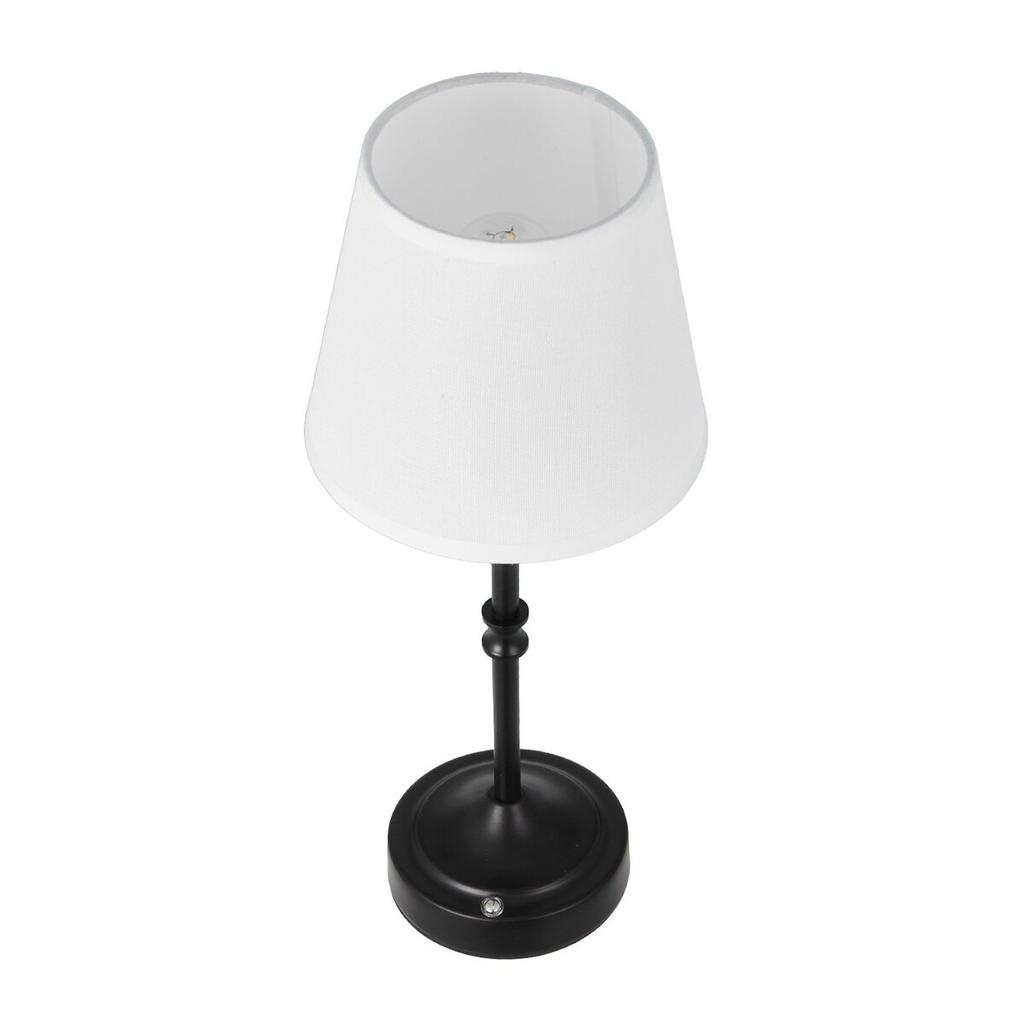 Cordless Table Lamp 2PCS Rechargeable Battery Desk Lamp Fabric Shade Black