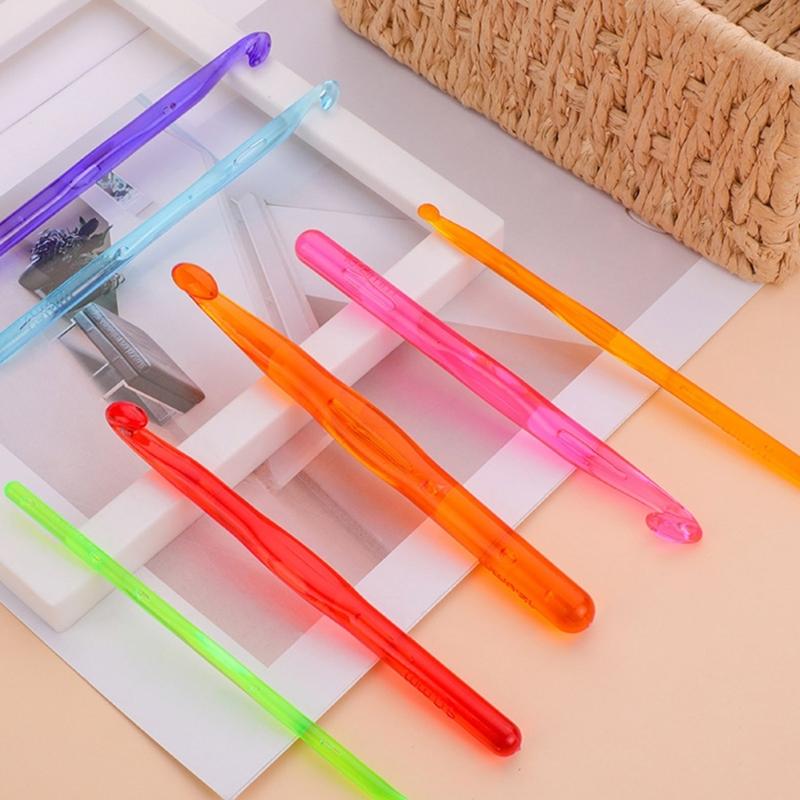9Pcs Colorful Crochet Hook Ergonomic Handle Crochet Hook Beginner Crochet Hook Set for Crocheting Knitting 3mm-10mm 12mm