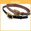 Casual Womens Leather Belt With Flowers Shaped Metal Buckle For Trendy Streetwear And Work Looks