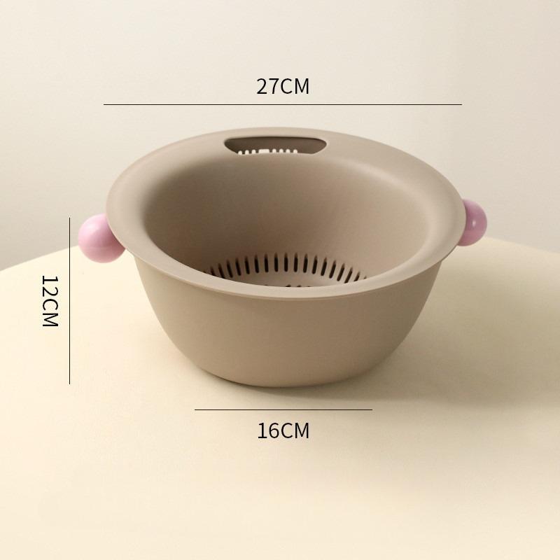 Kitchen Fruit Tray Removable Double Layer Fruit and Vegetable Basin Draining Basket Creative Household Washing Basket