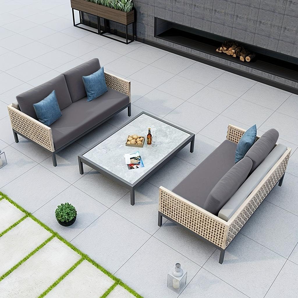 1pc 1/2/3 Seater Elastic Outdoor Courtyard Cushion Cover, Cushion Cover To Replace Courtyard Furniture Sofa Cover, Washable Furniture Protective Cover
