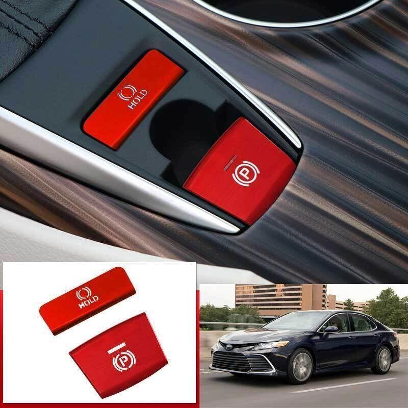 Alloy Red Gear Shift Button Sticker 2X For Toyota Camry 2018- Center Console
