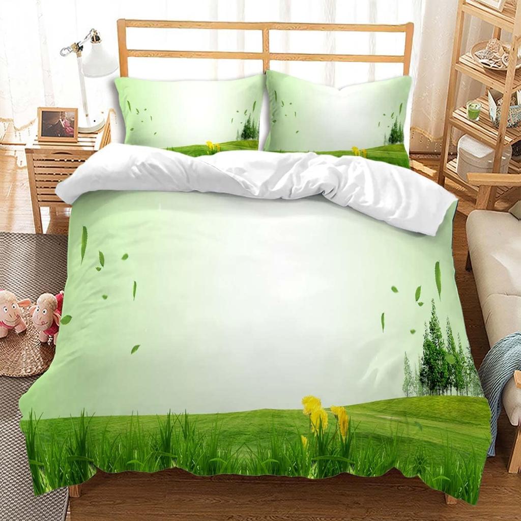 3D Printed Elephant Duvet Cover Queen King Size Elephant Snow Mountain Pattern Bedding Natural Green Grassland 3 Piece Set