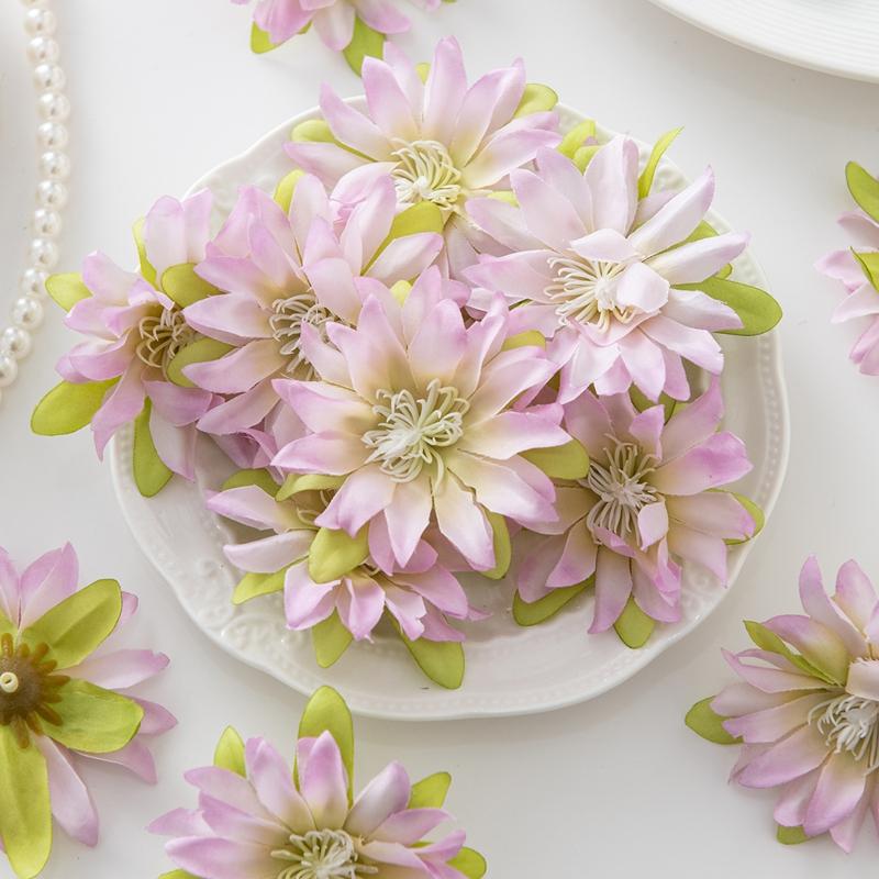 

10/20PCS Artificial Flowers Silk Small Lotus Home Room Table Yard Decor Wreath Wedding Bridal Accessories Headwear Diy Gifts Box 10 PCS