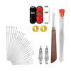 34 Piece Stainless Steel Sewing Kit With Automatic Threader Thread Ripper For Embroidery Leather Repair Crafting