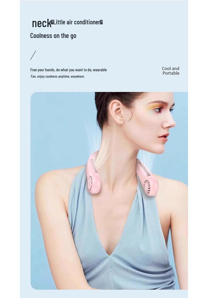 Portable Hanging Neck Fan: Wearable Silent Cooling Device for Outdoor Use
