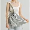 New Shoulder Bag with Shiny Side Drawstring Artistic Commuting Bag, Lazy and Fashionable, Large Capacity, Minimalist Tote Bag