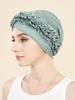Crossed Forehead Flowers Turban Cap Solid Color Women Hijabs Islamic Chemo Cap Head Scarf Ladies Head Wrap Cover Hijab Scarf