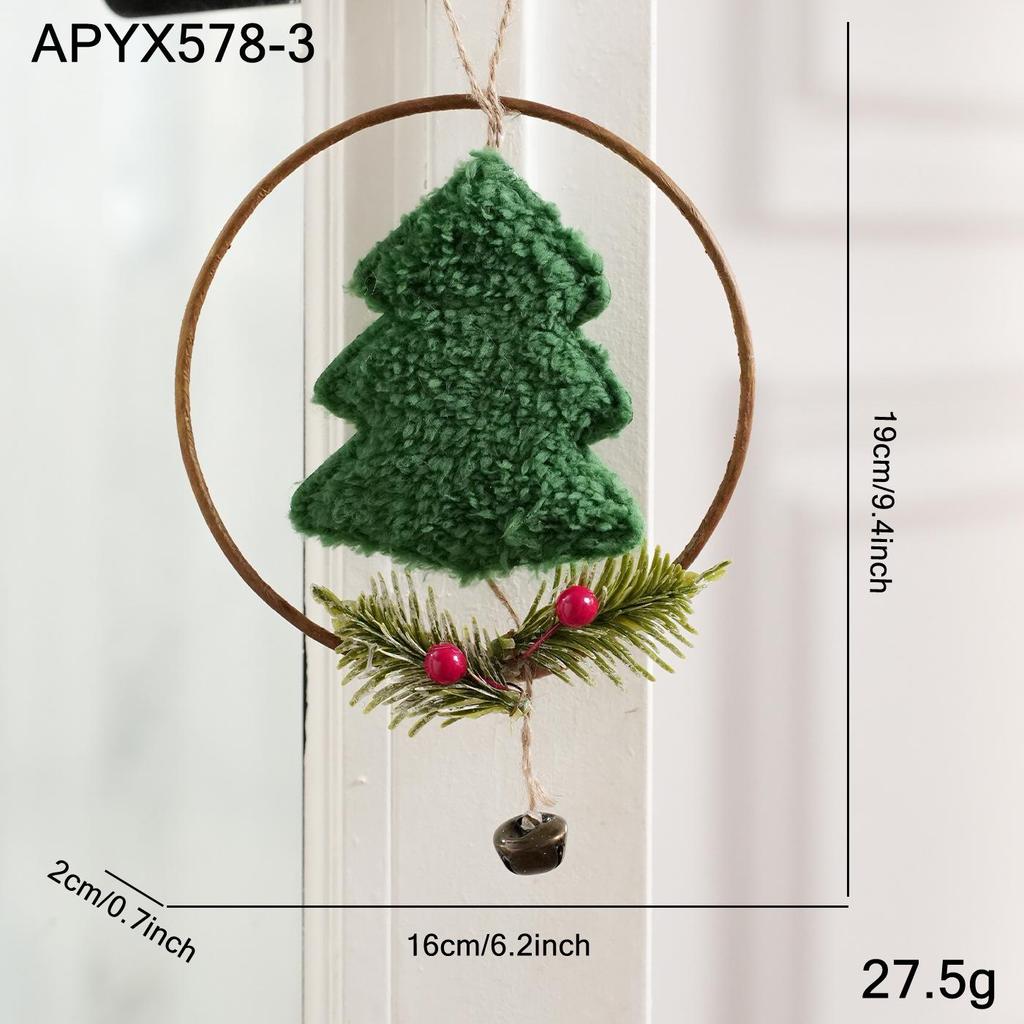 Christmas Wreath with Bird Plush - Door & Wall Hanging Tree Decoration Prop