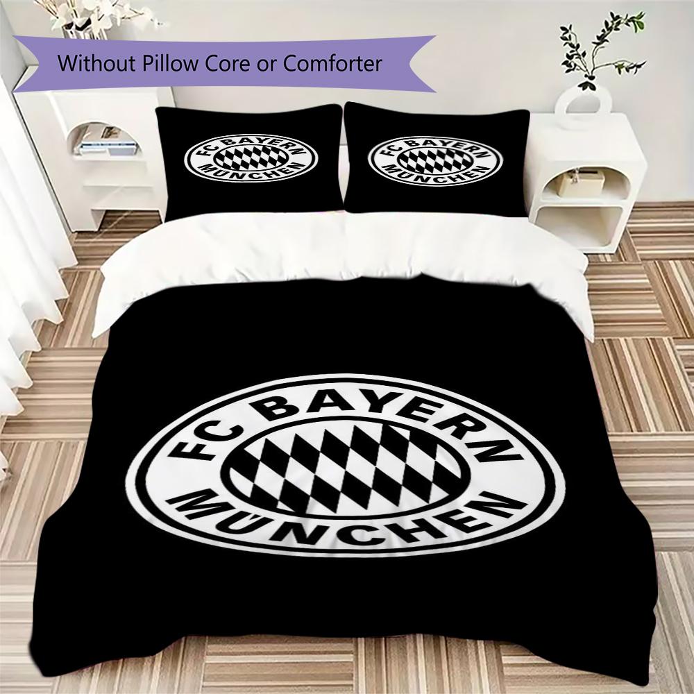 Set Copripiumino Trapuntato con Fantasia FC Bayern Monaco Copripiumino Federa Decorazione per la Casa Regalo di Compleanno (1 * copripiumino + 2 * federe senza imbottitura)48