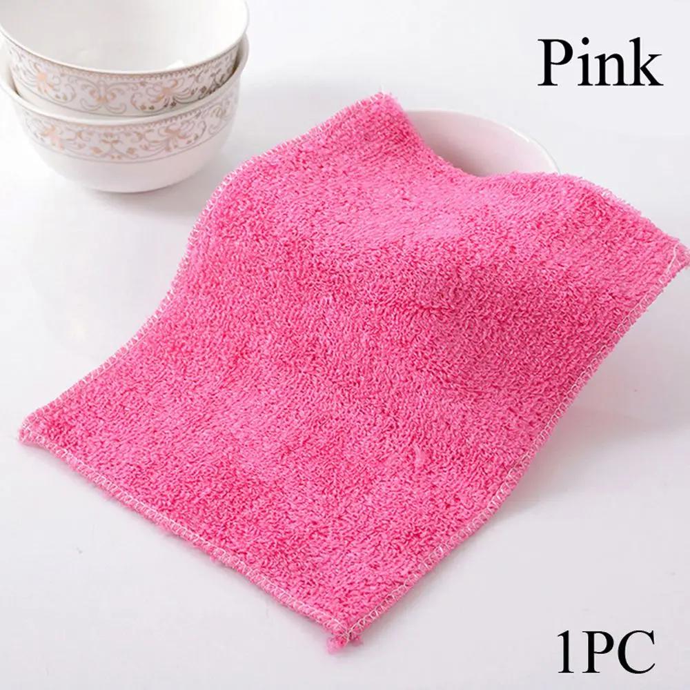 1/5PCS Anti-grease Dish Cloth Bamboo Fiber Wet and Dry Kitchen Cleaning Washing Towels Household Scouring Pad Absorbent Rags