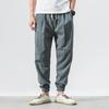 Cotton Linen Casual Harem Pants Men Joggers Man Summer Trousers Chinese Style Baggy Pants Harajuku