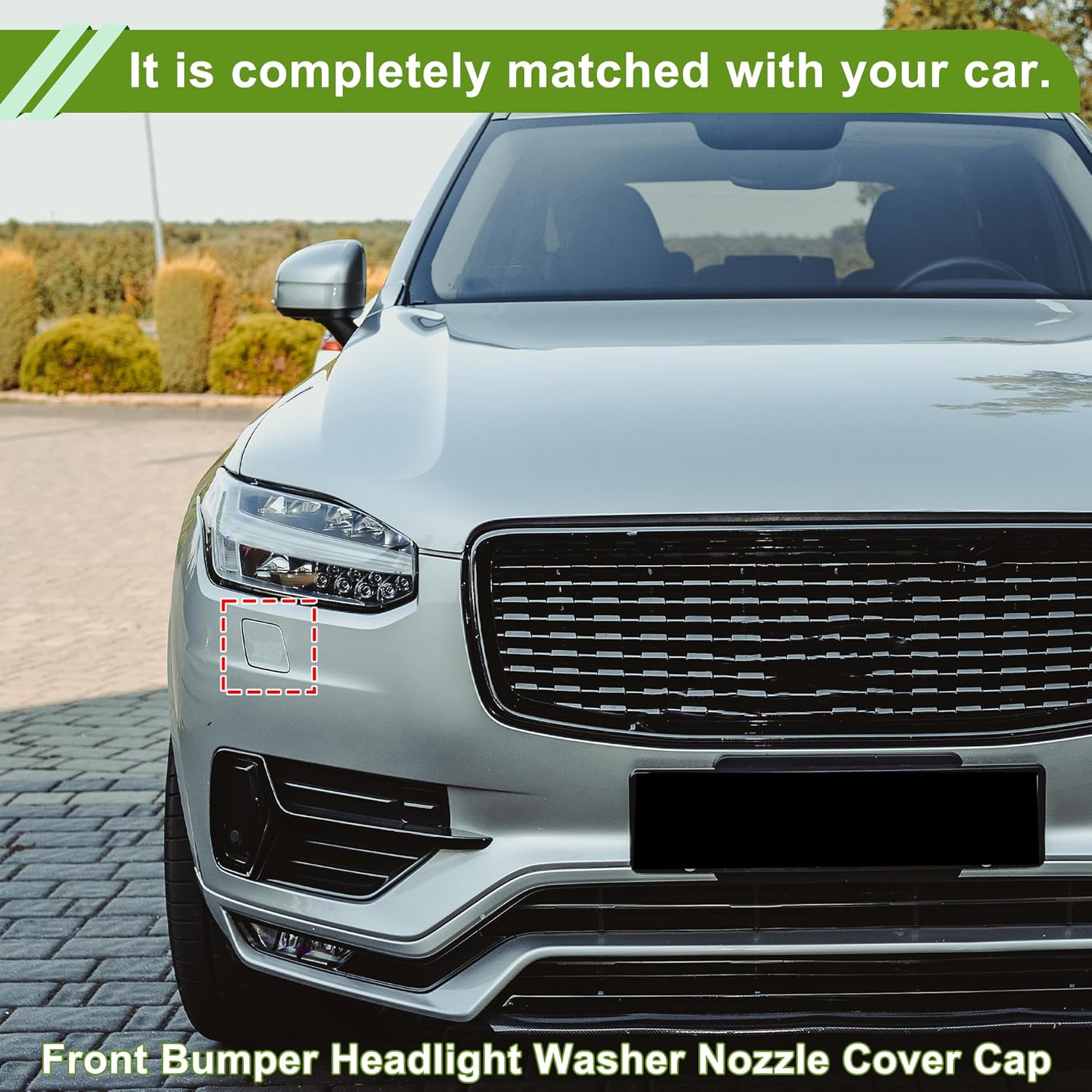 №39825447 Крышка форсунки омывателя фары переднего правого бампера для Volvo XC90 2016-2020 Прочная Долговечная Темно-серая Накладка бампера Крышка форсунки 1 шт.