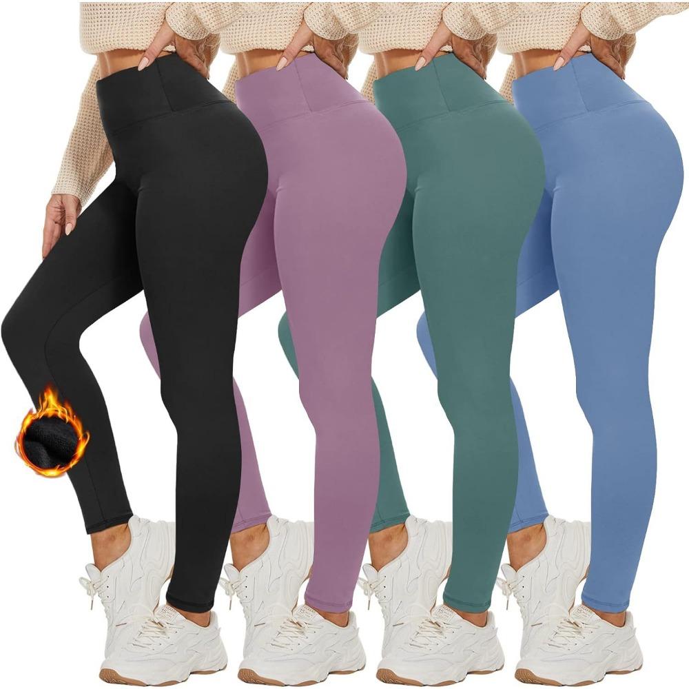 Women High Waist Fleece Lined Yoga Pants Tummy Control Soft Warm Hiking Winter