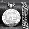 Magen Davids Chai Hexagram Ketting voor Mannen Roestvrij Staal Kabbala Joods Amulet Kettingen Sieraden N2992-3S05