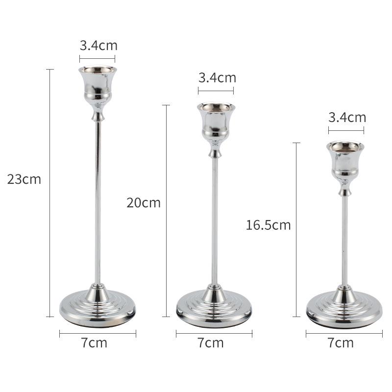 European Style Gold Wrought Iron Small Trumpet Candle Holder for Candlelight Dinner