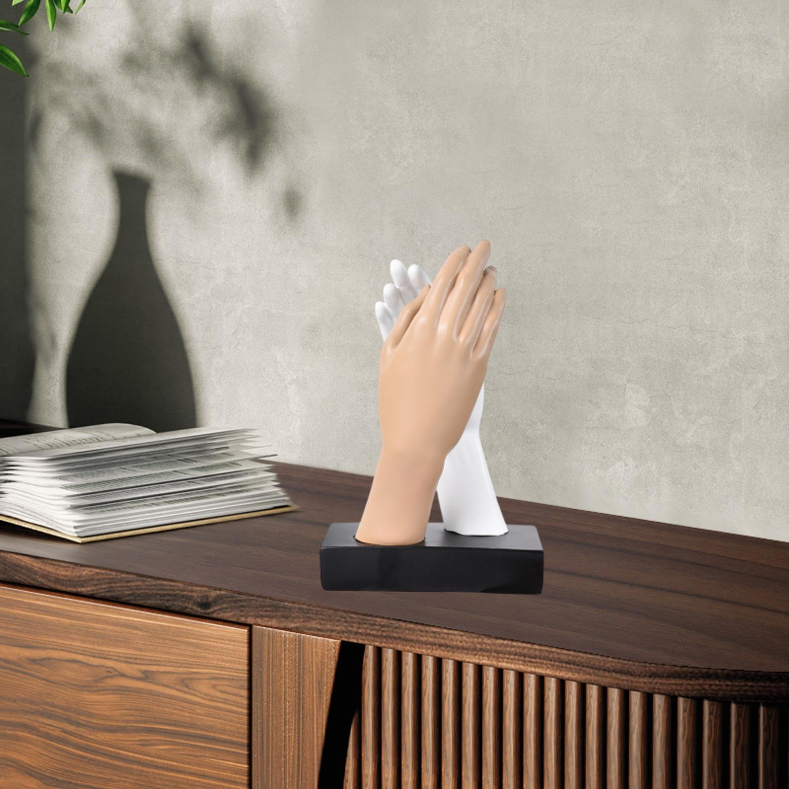 

Настольная скульптура «Прикосновение рук любви» Современное уникальное изделие для полки Подарок на день Святого Валентина Skin White